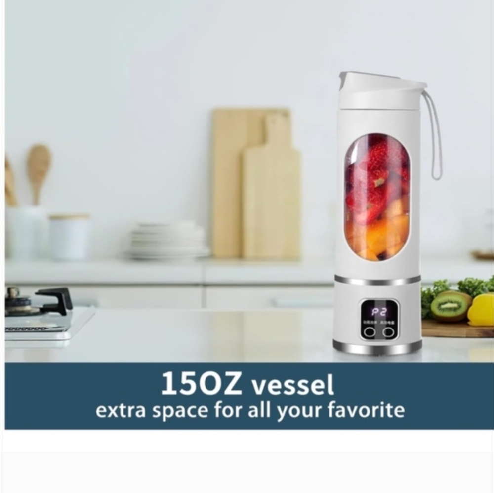 White Portable Personal Blender with Digital Display - Picture 3 of 4